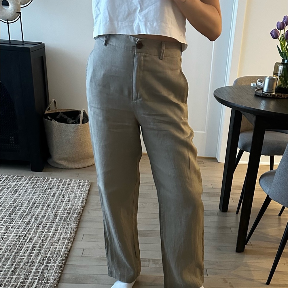 Zara Taupe Linen Pants